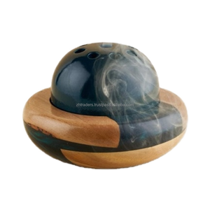 Mabkhara Árabe Premium Hecha a Mano con Resina Epoxi y Madera Natural para Bakhoor Oud y Decoración de Fragancia para el Hogar de Lujo - Product Image 1