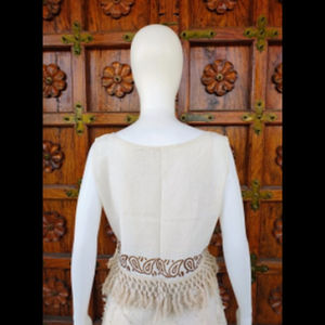 Top Corto Casual Bohemio para Mujer, Bordado, de Algodón Tejido, Cuello Redondo, con Flecos y Borlas, Sin Mangas, para Verano e Invierno, ODM Personalizado - Product Image 3