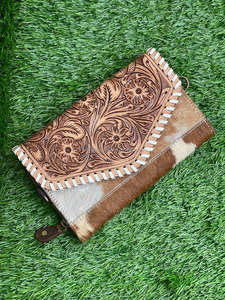 Haute qualité en cuir repoussé à la main sac à bandoulière portefeuille en peau de vache portefeuille en cuir fait à la main femmes téléphone porte-carte Boho sac à main - Product Image 3