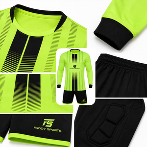 Ensemble d'uniformes de gardien de but de football personnalisés professionnels, maillot de gardien de but à manches longues avec short, kit d'entraînement respirant pour les matchs - Product Image 3