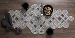 High Quality 36\" Custom Floral Design Glass Beaded <b>Dining</b> <b>Table</b> <b>Runner</b> Quality Cotton for Home Wedding Use Low Price Christmas - Product Image 2