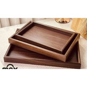 Large <b>Rectangle</b> Wooden Serving Tray with Handles Eco-Friendly Wood Food Platter for <b>Coffee</b> <b>Table</b> Home Decor Kitchen Ottoman - Product Image 4