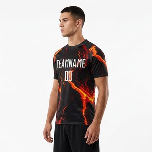 Maillot de football rayé vintage personnalisé par sublimation, séchage rapide, respirant, antibactérien, pour entraînement sportif des fans et des équipes - Product Image 3