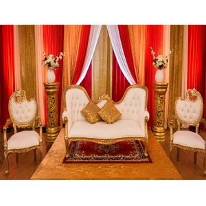 Amazing Wedding Stage Loveseat With Chairs Premium Couple <b>Sofa</b> Seating <b>Set</b> Hot Selling Wedding Furniture At Factory <b>Price</b> - Product Image 1