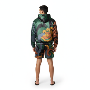 Sustainable Lightweight Printed Quick Dry <b>Summer</b> Casual Track Suit Breathable Nylon Zip Windbreaker <b>Jacket</b> Shorts Crinkle - Product Image 2