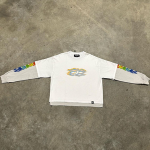 ZOS T-shirt blanc à manches courtes pour homme avec imprimé flamme, coupe classique, décontracté, en jersey de coton, col rond, streetwear - Product Image 6