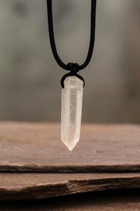 Collar de Cristal de Cuarzo Transparente Natural, Colgante de Punta de Cristal en Bruto, Joyería Curativa, Meditación, Unisex, Regalo Espiritual - Product Image 3