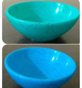 "Bol artisanal en résine époxy Pièce d'art décoratif unique pour bureau à domicile ou cadeau Bol en acrylique de conception inspirée de l'océan - Product Image 4