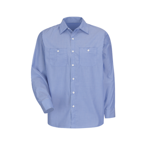 Chemise Homme Manches Longues Décontractée Gothique 100% Coton Dobby à Rayures Anti-Plis Respirante Qualité Supérieure Fourniture ODM Steve James - Product Image 1