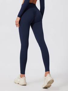 Leggings pour femmes à taille haute, tricotés, couleur unie, longueur intégrale, extensibles, respirants, sportifs, à porter en toutes saisons - Product Image 3