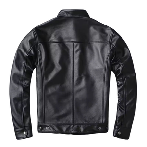 Blouson Bomber en Similicuir Noir pour Homme – Veste d'extérieur Chaude et Coupe-Vent – Blouson Bomber en Cuir PU Noir pour Homme avec Fermeture Éclair et Poches – Style Décontracté - Product Image 2