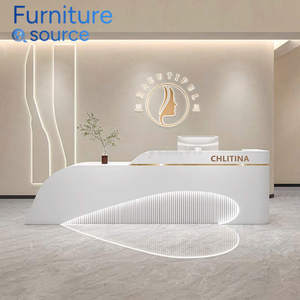 Solution d'entrée de bureau de réception en mélamine MDF contemporain du fabricant vietnamien avec fonctions de stockage - Product Image 1