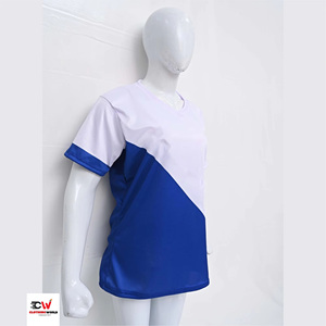 Camiseta de Punto de Algodón Orgánico 100% para Mujer, Diseño Personalizado de Cuello y Logotipo en Dos Colores, Corte Holgado, Alta Calidad, Venta al Por Mayor para Verano - Product Image 1