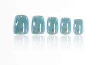 Faux ongles artificiels longs carrés forme ballerine OEM ODM Usine sur mesure Blanc laiteux Vente en gros Perle Chrome Ongles à presser ABS