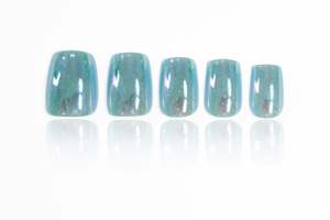 Faux ongles artificiels longs forme cercueil ballerine, fabrication OEM ODM, blanc laiteux personnalisé, vente en gros, ongles à presser effet chrome nacré - Product Image 5