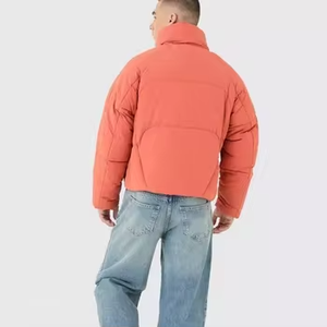 Envío Gratis Chaqueta Bomber de Algodón para Hombre, Cálida para Invierno, con Capucha, Estampado de Letras, Cierre de Cremallera y Detalles de Lona en la Parte Delantera - Product Image 2