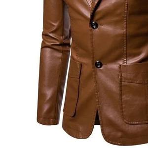 Chaqueta Blazer de Cuero para Hombre de Primera Calidad, Último Estilo, Precio Accesible, Venta Caliente, Logotipo/Colores Personalizados - Product Image 3