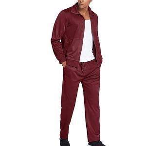 ชุดออกกำลังกายมีซิปสำหรับผู้ชายดีไซน์ล่าสุด2021โลโก้ผ้าฝ้าย100% ถักลายทางด้านข้างออกแบบได้ตามต้องการ - Product Image 4