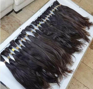 Cheveux brésiliens de haute qualité, très demandés, à prix compétitifs, personnalisables, en vrac, à pointes simples, style noir, pour extensions à tisser - Product Image 1