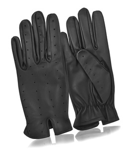 Gants de conduite en cuir de vachette noir de qualité supérieure pour hommes et femmes avec sangle de poignet réglable et chaleur hivernale confortable - Product Image 3