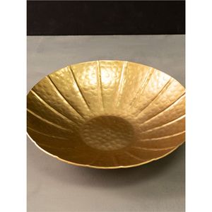 Luxury Handcrafted Gold Hammered Decorative Bowl White Textured Metal Centerpiece for <b>Wedding</b> Party Wholesale Home Decor Bowl - Product Image 5