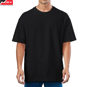 Camiseta Deportiva INDEX para Hombre, Negra, Oversize, Manga Corta, Cuello Redondo, Estilo Casual, Jersey Sólido - Product Image 1