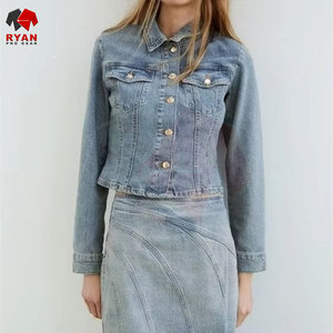 Ryan Pro Gear <b>Customized</b> <b>Denim</b> <b>Jacket</b> For Women Breathable and Comfortable Fabric with <b>Customized</b> Logo OEM Design - Product Image 4