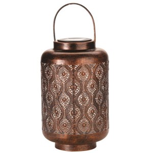 Moderna Linterna Portátil Ecológica de Primera Calidad, Centro de Mesa de Metal y Vidrio con Acabado Marrón, Linterna para Exteriores - Product Image 3