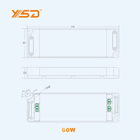 24V 60W Intérieur Dali Gradation LED Driver 1-10V Triac 5 1 Boîtier Plastique Alimentation IP20 Transfert d'Énergie AC-DC avec Sortie 12V