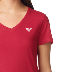 Camiseta de Jersey Personalizada para Mujer, Cuello en V, Manga Corta, Ajustada, de Algodón Suave, Transpirable, Informal, Lisa, de Verano, Corte Regular, Venta al Por Mayor - Product Image 4