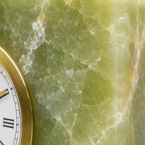 2026 Impex Pakistan Green <b>Marble</b> Desk <b>Clock</b> Roman Numeral Analog Timepiece Decorative Office Table <b>Clock</b> - Product Image 6