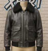 Blouson Aviateur Homme en Toile et Cuir à Capuche, Col Montant, Logo Frontal, Respirant, Anti-Plis, Séchage Rapide, Hiver, Style Urbain