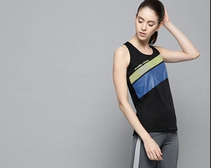 Conjunto Deportivo para Mujer, Top Sin Mangas con Bloques de Color, Chaleco Deportivo de Secado Rápido, Leggings de Punto de Spandex y Poliéster - Product Image 5
