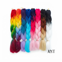 Extensions de cheveux synthétiques tressés Jumbo Ombré Vibrant de 24 pouces en fibre haute température pour tresses en boîte – Vente en gros