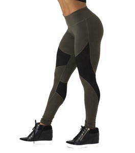 Leggings de Yoga de Cintura Alta con Bloques de Color y Paneles de Malla, Largos, de Spandex y Nylon, con Diseño de Costuras en Contraste - Product Image 1