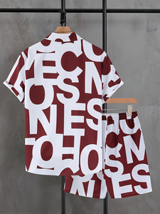 Ensemble de vêtements de plage pour hommes de haute qualité avec un design uni rouge, tenue d'été idéale pour les hommes, parfaite pour les escapades à la plage. - Product Image 2