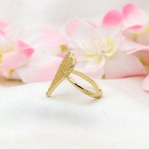 Gold Plated <b>Silver</b> <b>Adjustable</b> Heart Shaped CZ Stones Pave Setting <b>Ring</b> Romantic Women's Jewelry for Wedding Party Gift - Product Image 6