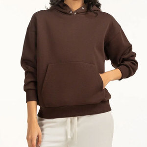 Sudadera con capucha de invierno ecológica 100% algodón en color sólido, diseño personalizado de alta calidad con logotipo, sudadera con capucha para mujer - Product Image 1