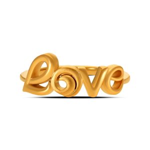Bague en or plaqué or de qualité supérieure avec inscription LOVE et motif cœur pour femme, bijoux de mode romantiques minimalistes modernes, vente en gros - Product Image 3