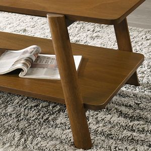 Tavolino Consolle Metz in Stile Mid-Century Moderno con Ripiano in Legno Finitura Noce - Product Image 3