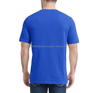 T-shirt col rond homme style urbain bleu 2026, grande taille, coton et polyester respirant avec poche 2026 - Product Image 2