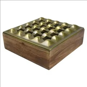 Brass Made Customized Size Cigar <b>Ashtray</b> Ash Containing Function for Office Livingroom Table Top Modern European Style - Product Image 2