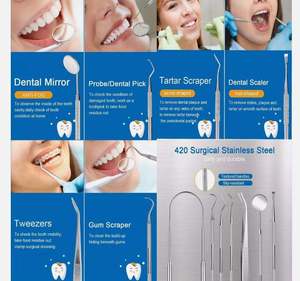 Kit de Limpieza Dental, Removedor de Placa Multifuncional, Herramientas de Cuidado Bucal, Raspador de Dientes de Acero Inoxidable de Dentavex - Product Image 5