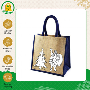 Bolsa de mano de yute con estampado navideño, diseño de lujo, de la mejor calidad, muy demandada y de gran venta, con asa acolchada, procedente de la India. - Product Image 5