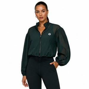 Y2K Street Custom Women’s Sheer Sleeve Cropped Windbreaker Lightweight Fashion Fitness <b>Jacket</b> Premium Lightweight <b>jacket</b> for <b>men</b> - Product Image 1