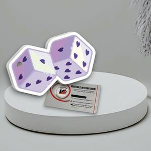 Plaques magnétiques en acrylique pour extensions de cils, personnalisées avec logo professionnel, motif cœur diamant violet, marque privée, écologiques - Product Image 3