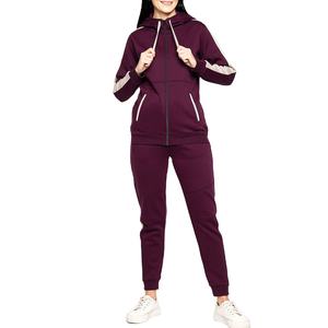 Ensemble de survêtement pour femme avec veste zippée intégrale et pantalon de jogging, conçu pour un style tendance et un confort décontracté, ensemble deux pièces longueur intégrale - Product Image 1
