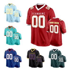 Camiseta de Fútbol Americano Personalizada en Verde Azulado y Naranja, Cuello en V, Manga Corta, Malla Transpirable, 100% Poliéster, Impresión Sublimada, Nombre del Equipo en la Parte Delantera - Product Image 2