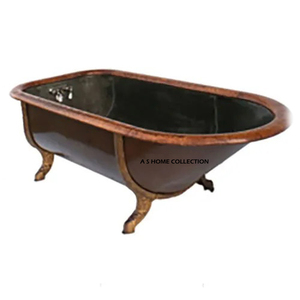 Baignoire en cuivre de style vintage, qualité exclusive, finition antique, baignoire en fonte solide, prix abordable - Product Image 1