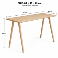 Bureau scandinave moderne et durable avec pieds en bois massif, plateau en placage de contreplaqué, design minimaliste pour bureau à domicile, taille et couleur personnalisables OEM/ODM